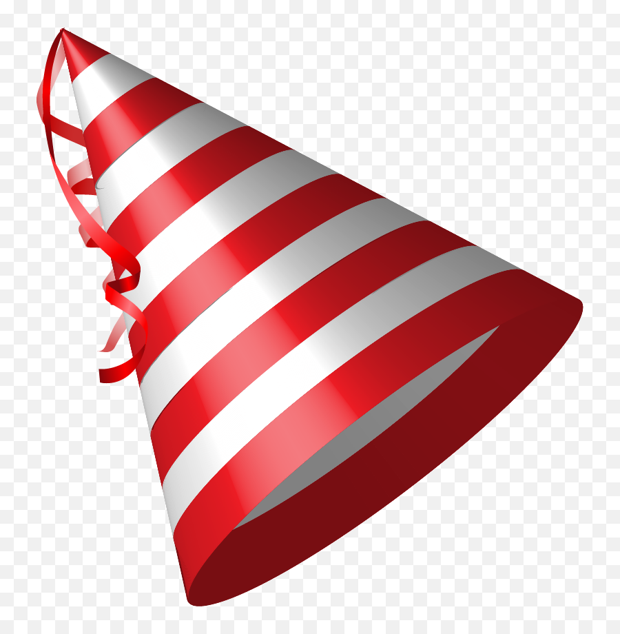 Red Striped Birthday Hat Png - Red Birthday Hat Transparent Background Emoji,Birthday Hat Png