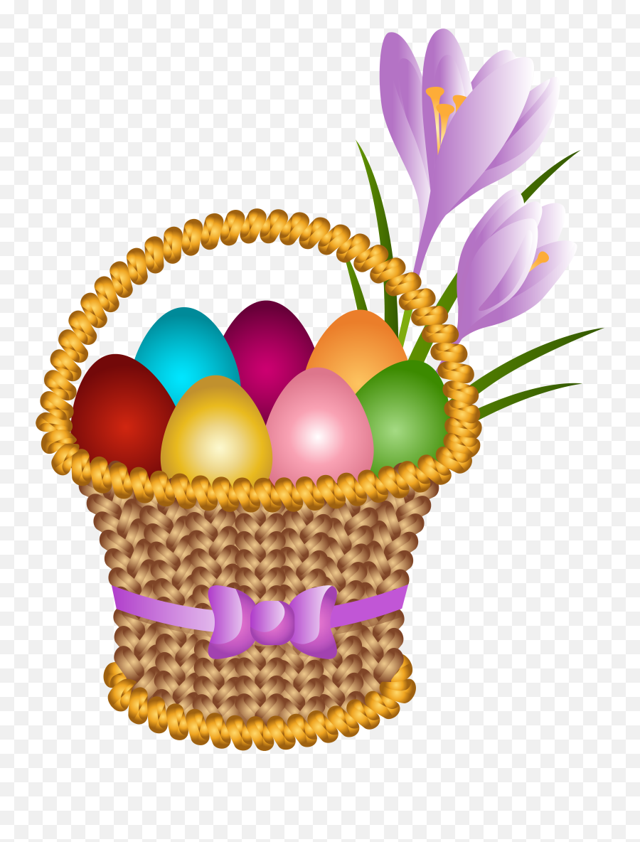 Download Basket Transparent Easter Egg - Easter Eggs Basket Transparent Clipart Easter Eggs Emoji,Basket Clipart