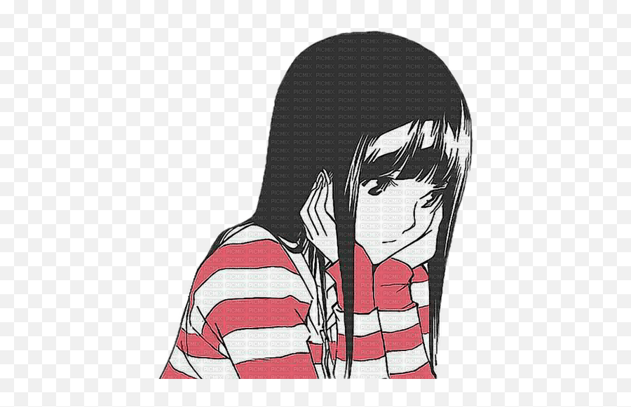 Shy Anime Girl Aesthetic Tumblr Sticker Transparent Emoji,Anime Girls Transparent