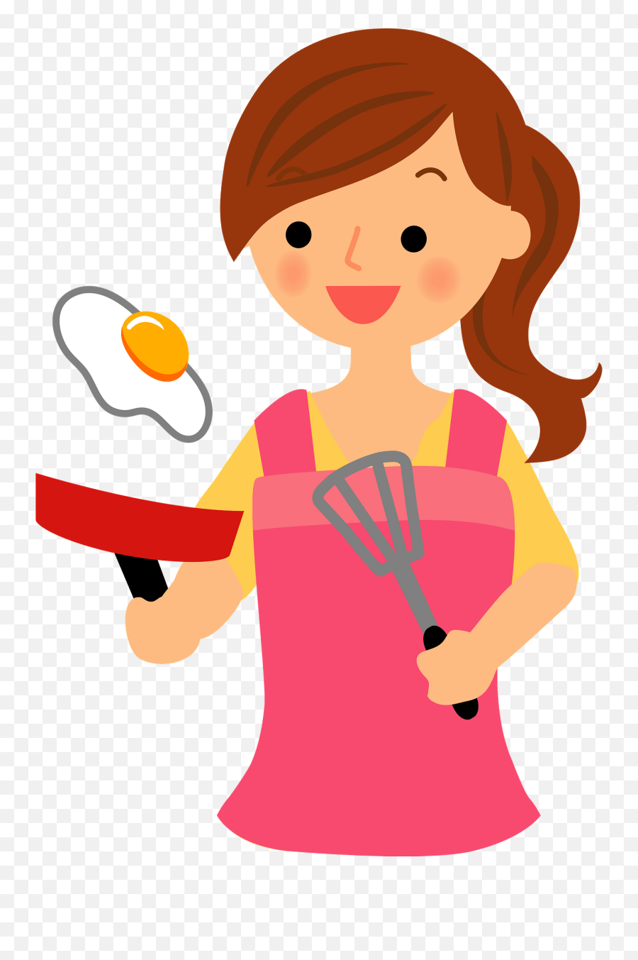 Woman Is Cooking Fried Eggs Clipart - Fry An Egg Clipart Emoji,Eggs Clipart