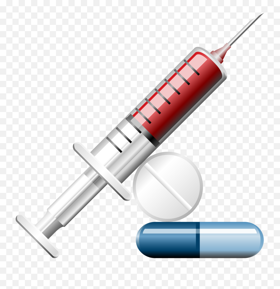 Syringe With Pills Clipart Web - Medical Tablet Images Png Emoji,Pill Clipart