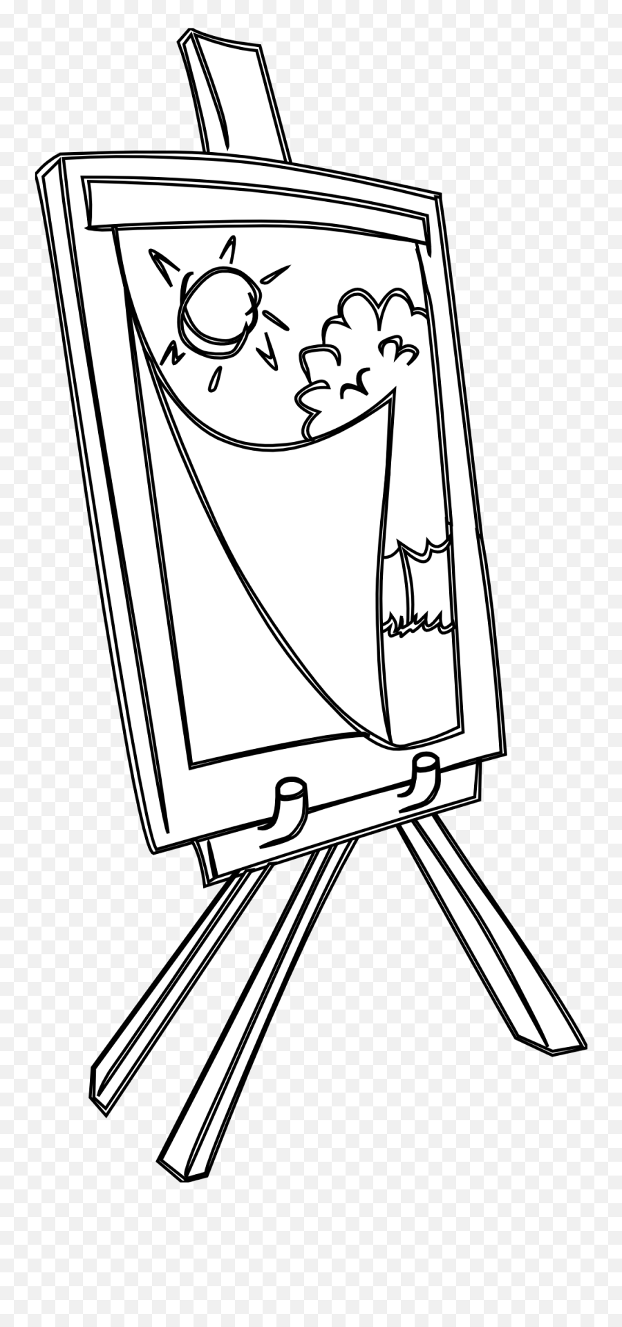 Clipart Black And White Easel Png Image - Horizontal Emoji,Easel Clipart