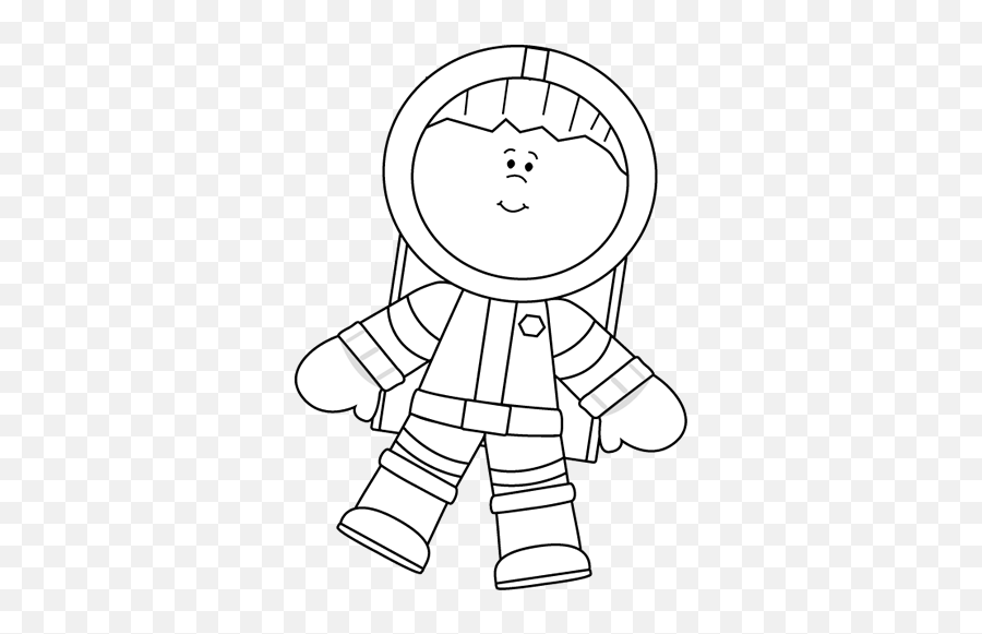 Astronaut Clipart Outline Astronaut - Astronaut Cute Clipart Emoji,Astronaut Clipart