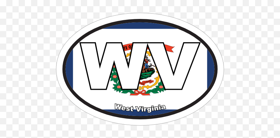West Virginia Wv State Flag Oval Sticker Emoji,West Virginia Clipart