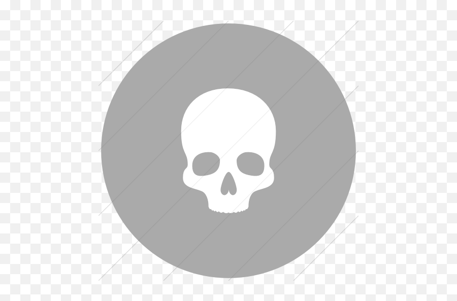 Flat Circle White Emoji,Skull Icon Png