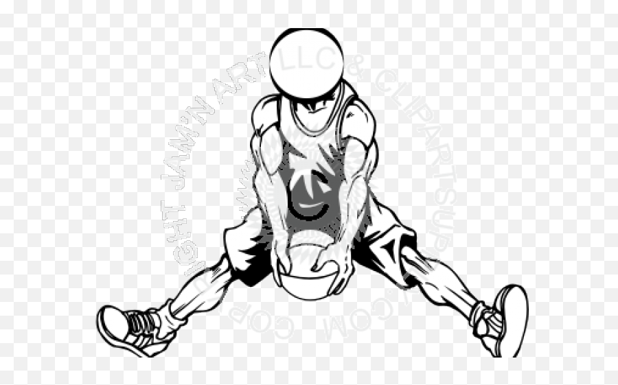 Basketball Player Body Drawing - Cartoon Basketball Player Body Emoji,Basketball Clipart Black And White
