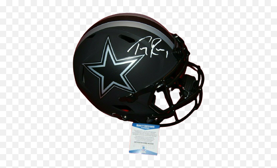 Tony Romo Dallas Cowboys Signed Eclipse Full Size Helmet Bas Coa Emoji,Dallas Cowboys Helmet Png