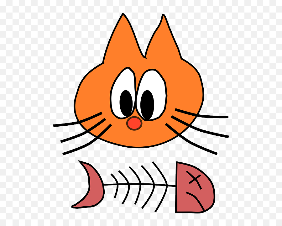 Cat Eat Fish - Free Vector Graphic On Pixabay Emoji,Orange Cat Clipart