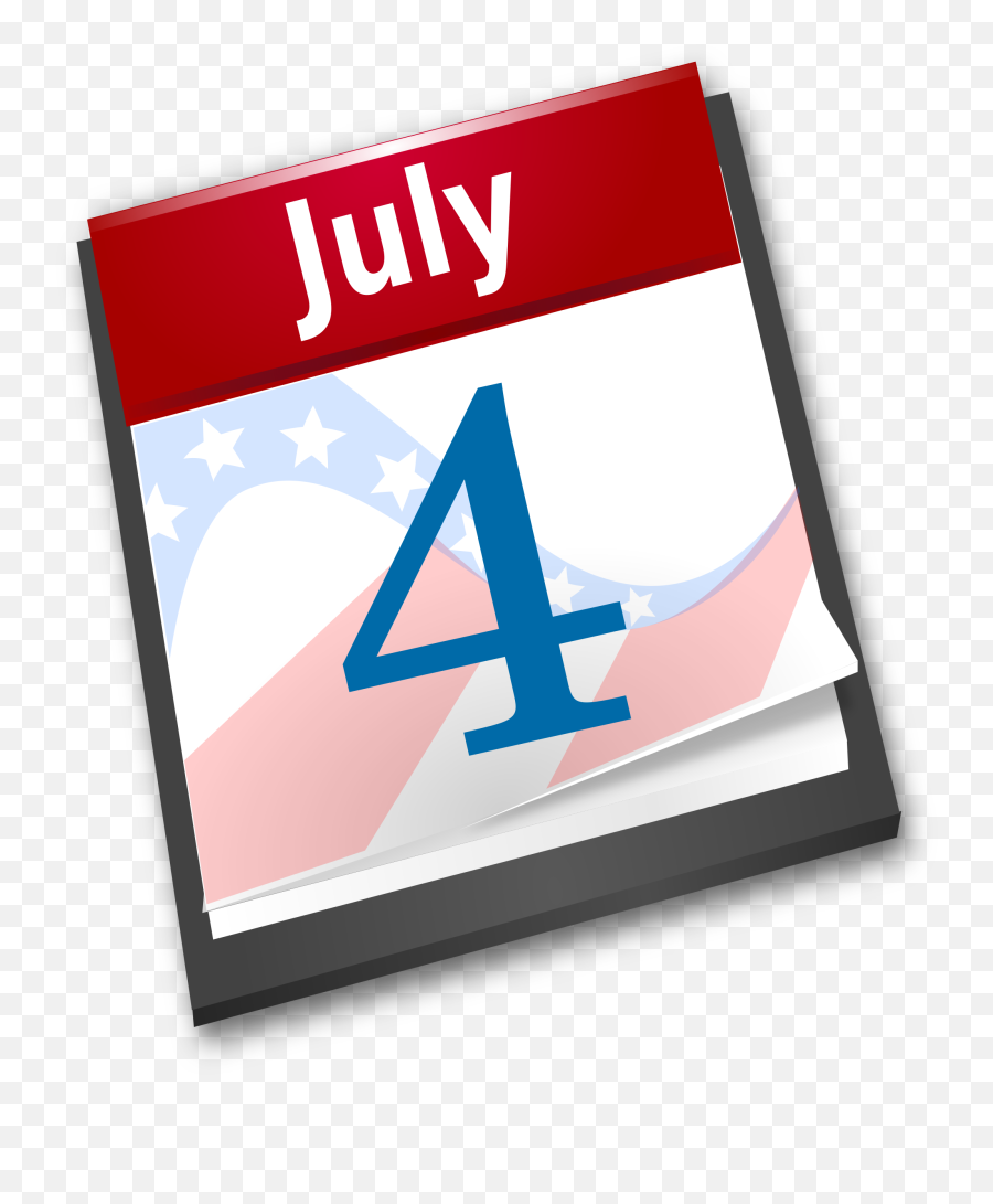 Microsoft Clipart 4th Of July - 4 July Calendar Clipart Emoji,4th Of July Clipart