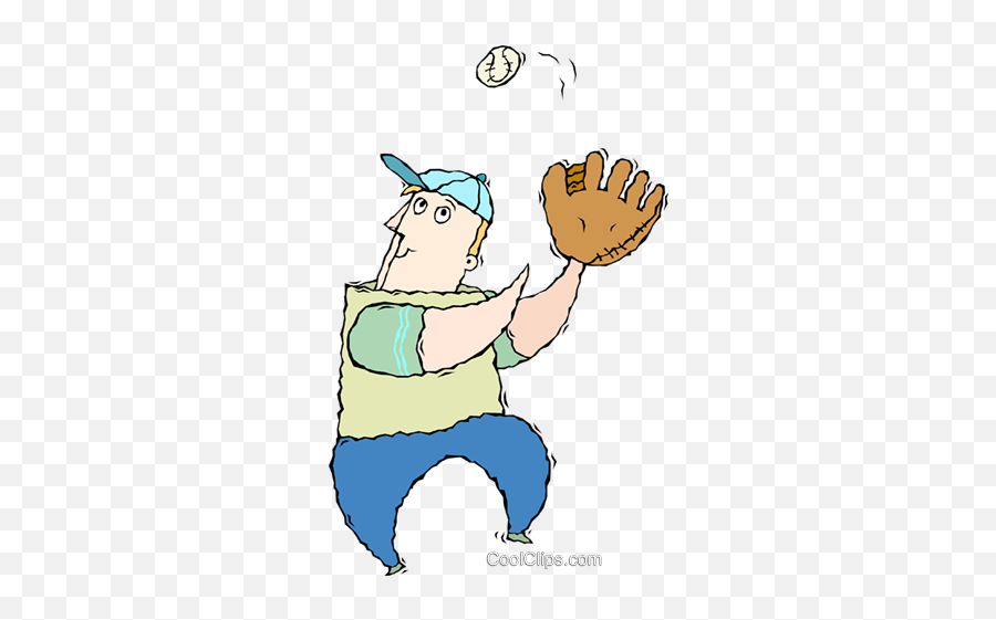 Baseball Player Catching Ball Royalty Free Vector Clip Art - Sketch Emoji,Baseball Player Clipart