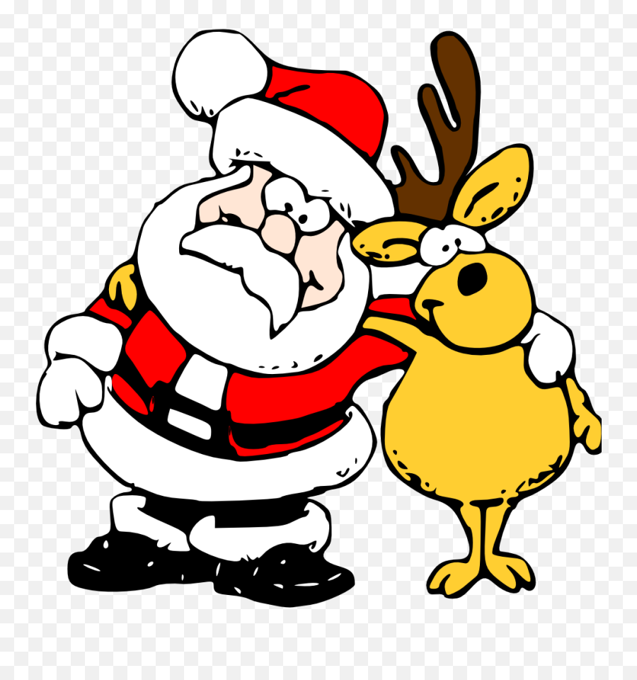 Christmas Bear Clipart Christmas - Santa Free Clipart Emoji,Santa And Reindeer Clipart