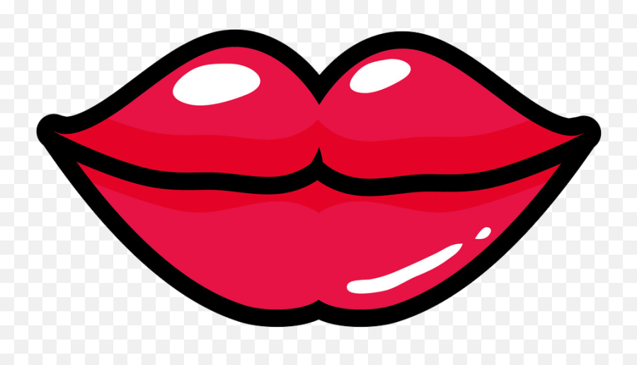 Lips Clipart - Girly Emoji,Red Lips Clipart