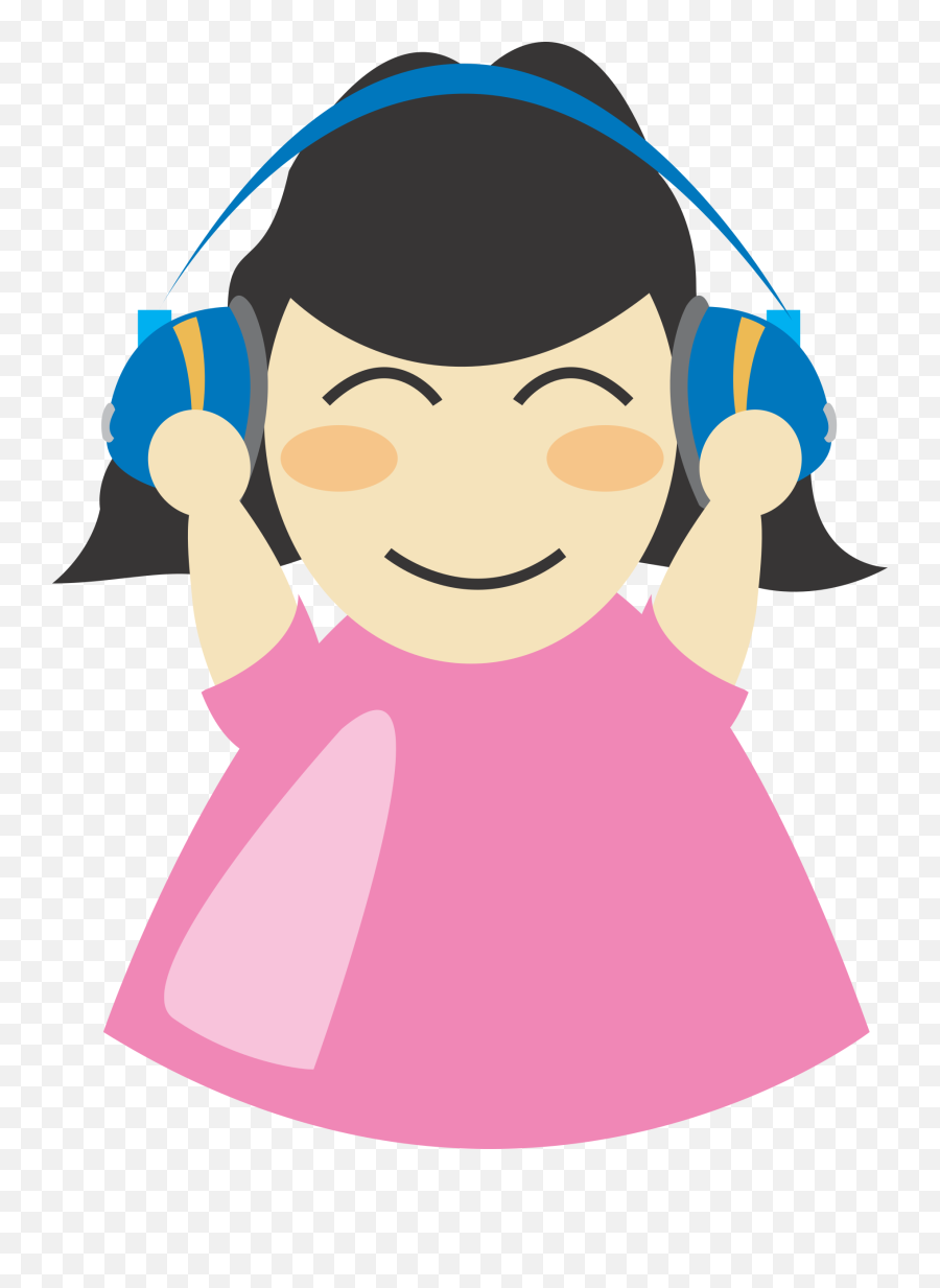 Girl With Headphones Clip Art At Clker - Women Cartoon With Headphone Emoji,Headphones Clipart