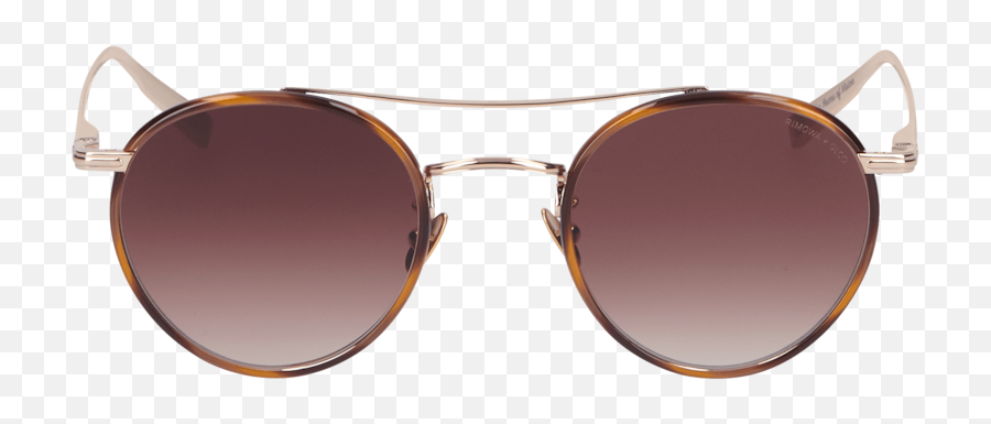 Rimowa X Garrett Leight Gold U0026 Brown Sunglasses In Metal And Acetate - Full Rim Emoji,Aviator Sunglasses Png