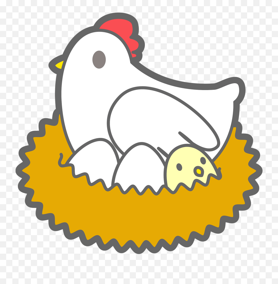 Chicken And Chick Eggs Clipart - Png Chicken On An Egg Clipart Emoji,Eggs Clipart