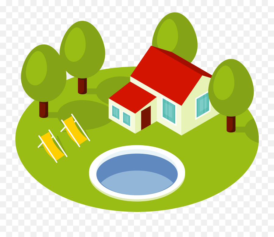 House With A Swimming Pool Clipart Free Download - House With Swimming Pool Clipart Emoji,House Png