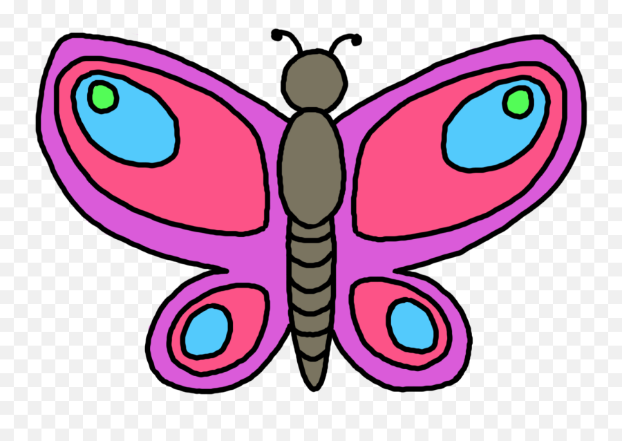 Butterfly Clipart Easy Butterfly Easy - Clip Art Of Butterfly Emoji,Butterfly Clipart