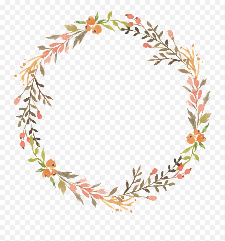 Floral Wreath Png Transparent Png Png - Floral Wreath Watercolor Png Emoji,Floral Wreath Clipart
