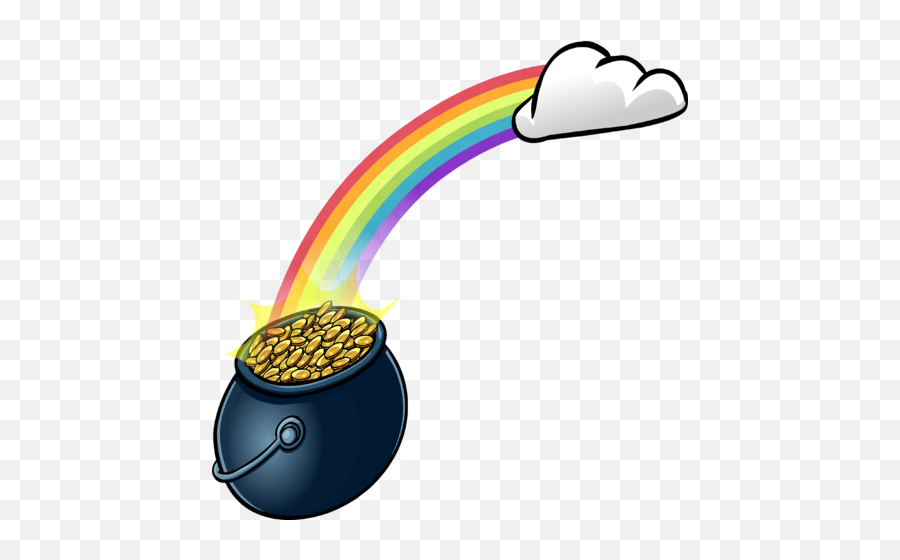Rainbow Pot Of Gold - Portable Network Graphics Transparent Rainbow Pot Of Gold Transparent Gif Emoji,Pot Of Gold Png