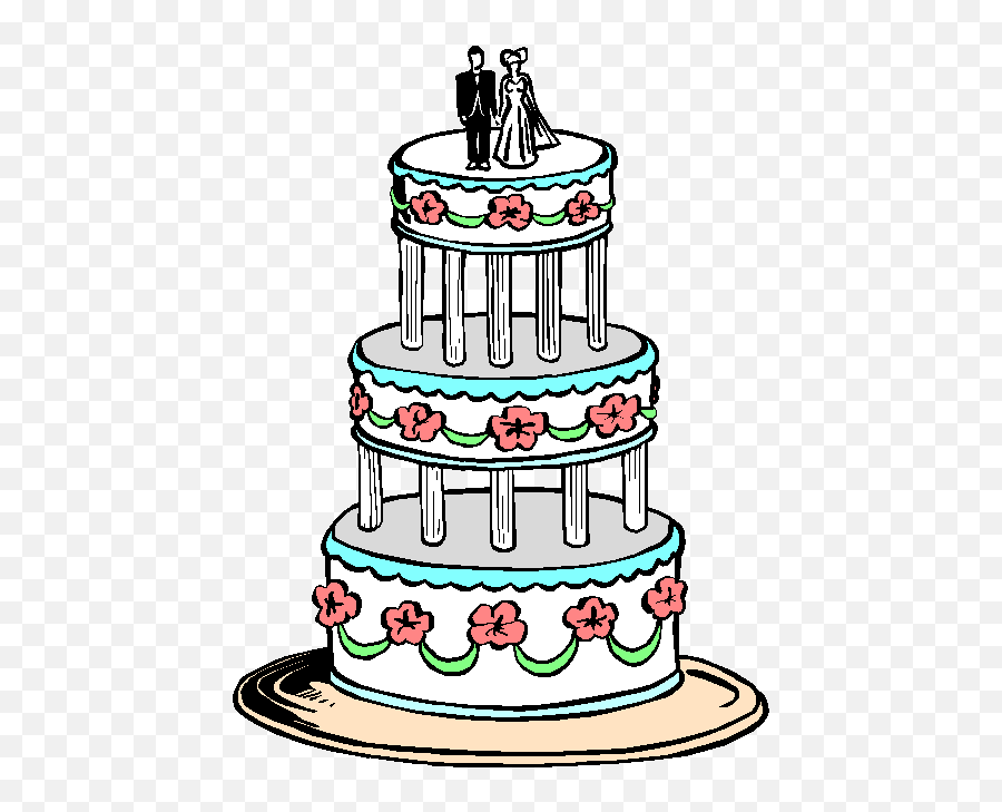Picture Free Library 3 Tier Cake - Transparent Background Wedding Cake Clip Art Emoji,Wedding Cakes Clipart