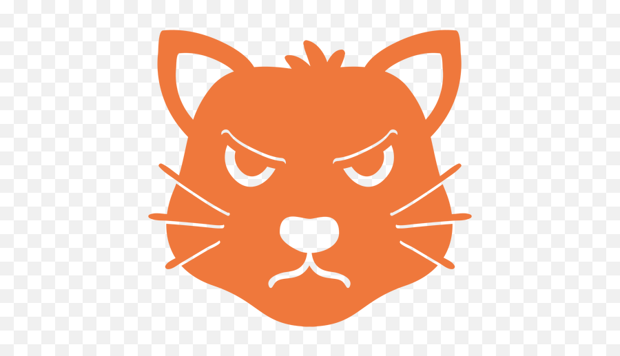 Cat Angry Head Muzzle Flat - Transparent Png U0026 Svg Vector File Emoji,Angry Cat Png