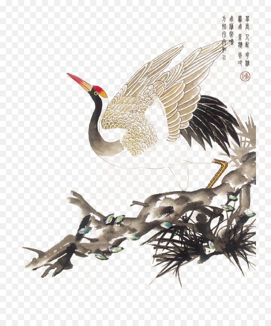 China Chinese Painting Qigong Printmaking Traditional Emoji,Crane Png