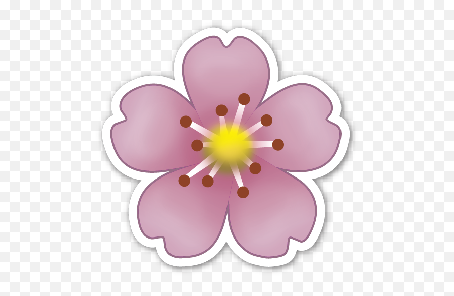 Cherry Blossom Emoji Flower Emoji Stickers Flower Clip - Girly,Cherry Blossom Clipart