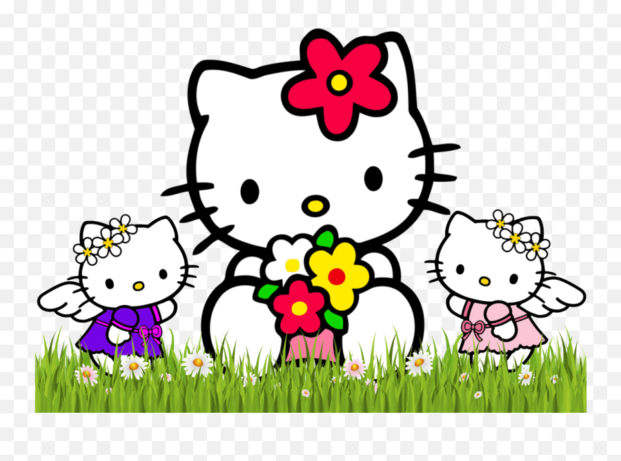 Hello Kitty Backgrounds Png - Wallpaper Cave Flower Background Hello Kitty Png Emoji,Png Background