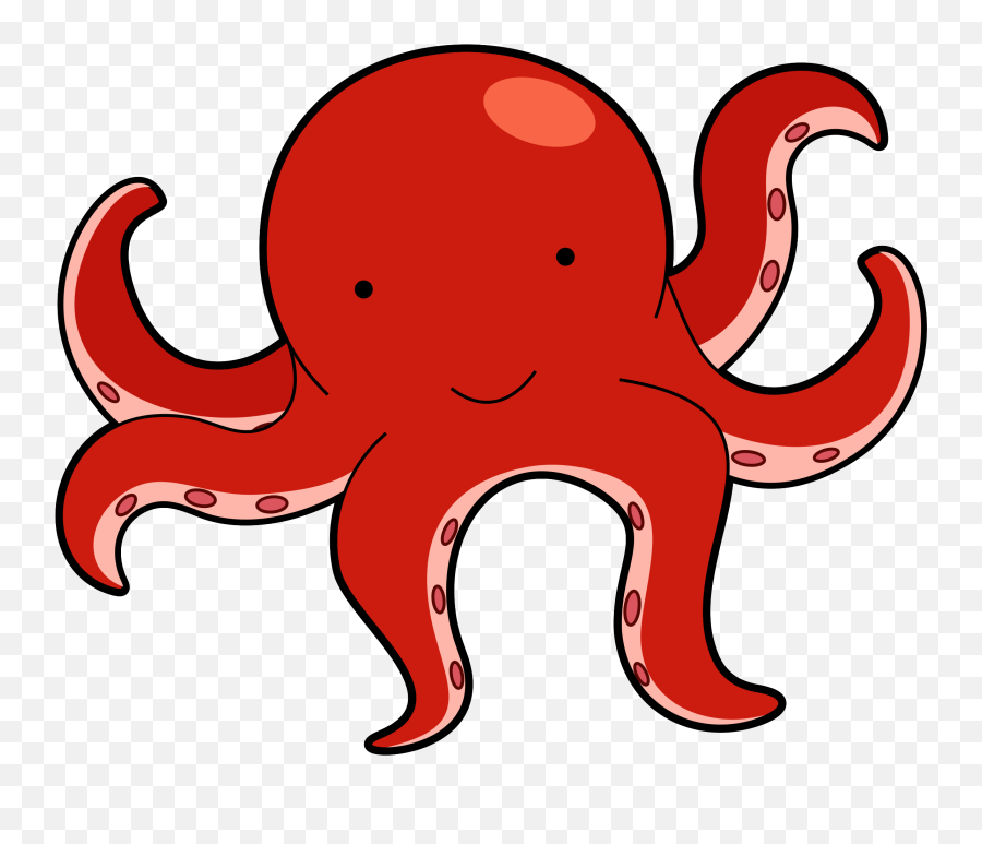 Red Octopus Clip Art Transparent - Octopus Clipart Png Emoji,Octopus Clipart