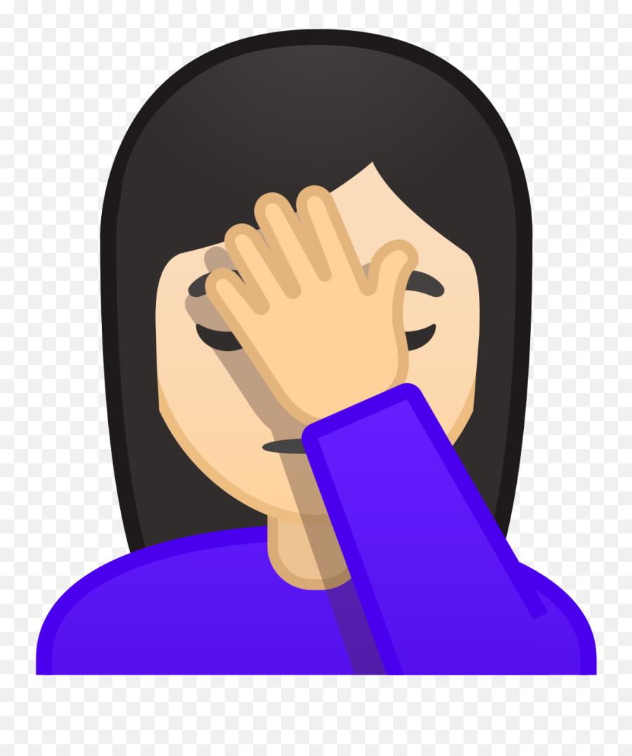Woman Facepalming Emoji With Light Skin - Hand To Head Emoji,Facepalm Emoji Png