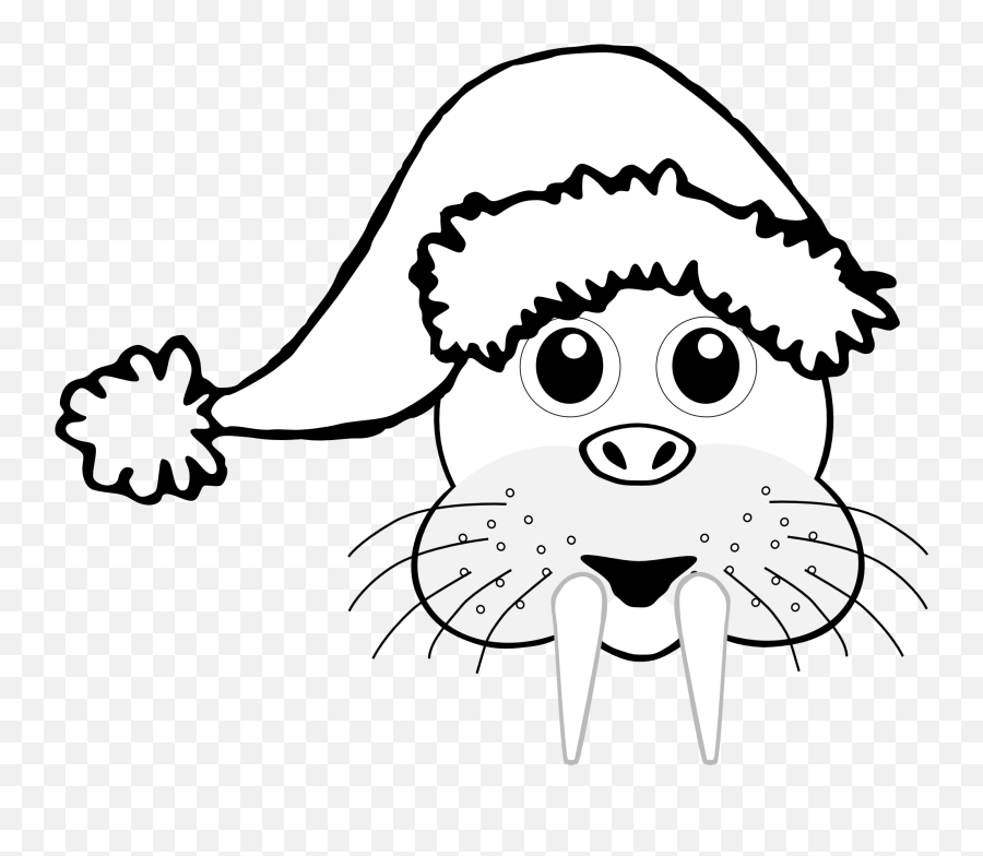 Santa Clip Art Black And White - Clipartsco Grumpy Cat Christmas Coloring Pages Emoji,Hat Clipart Black And White