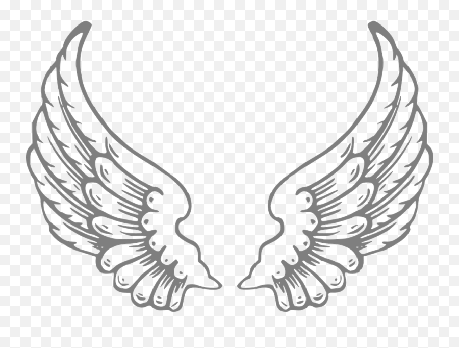 Feather Sticker Clipart - Full Size Clipart 2857332 Angel Wings Decal Emoji,Feather Clipart Black And White