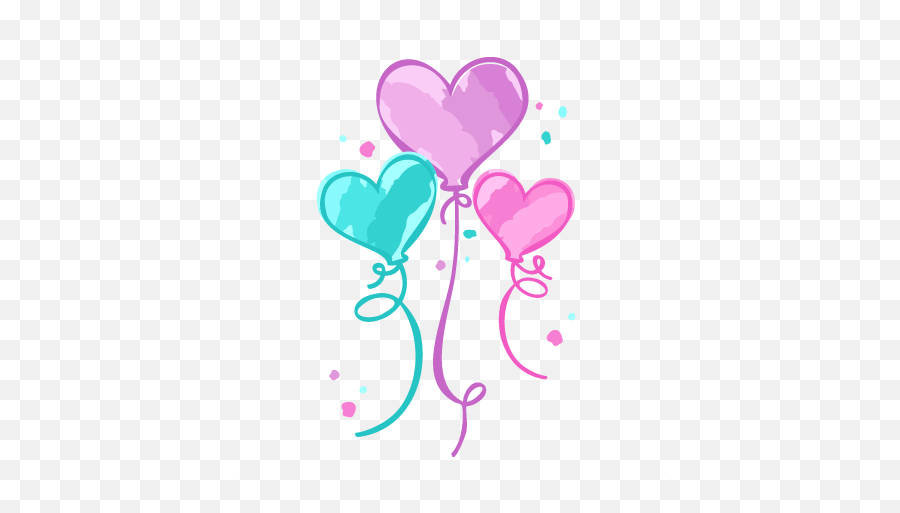 Watercolor Heart Balloons Svg Cut File - Girly Emoji,Watercolor Heart Png