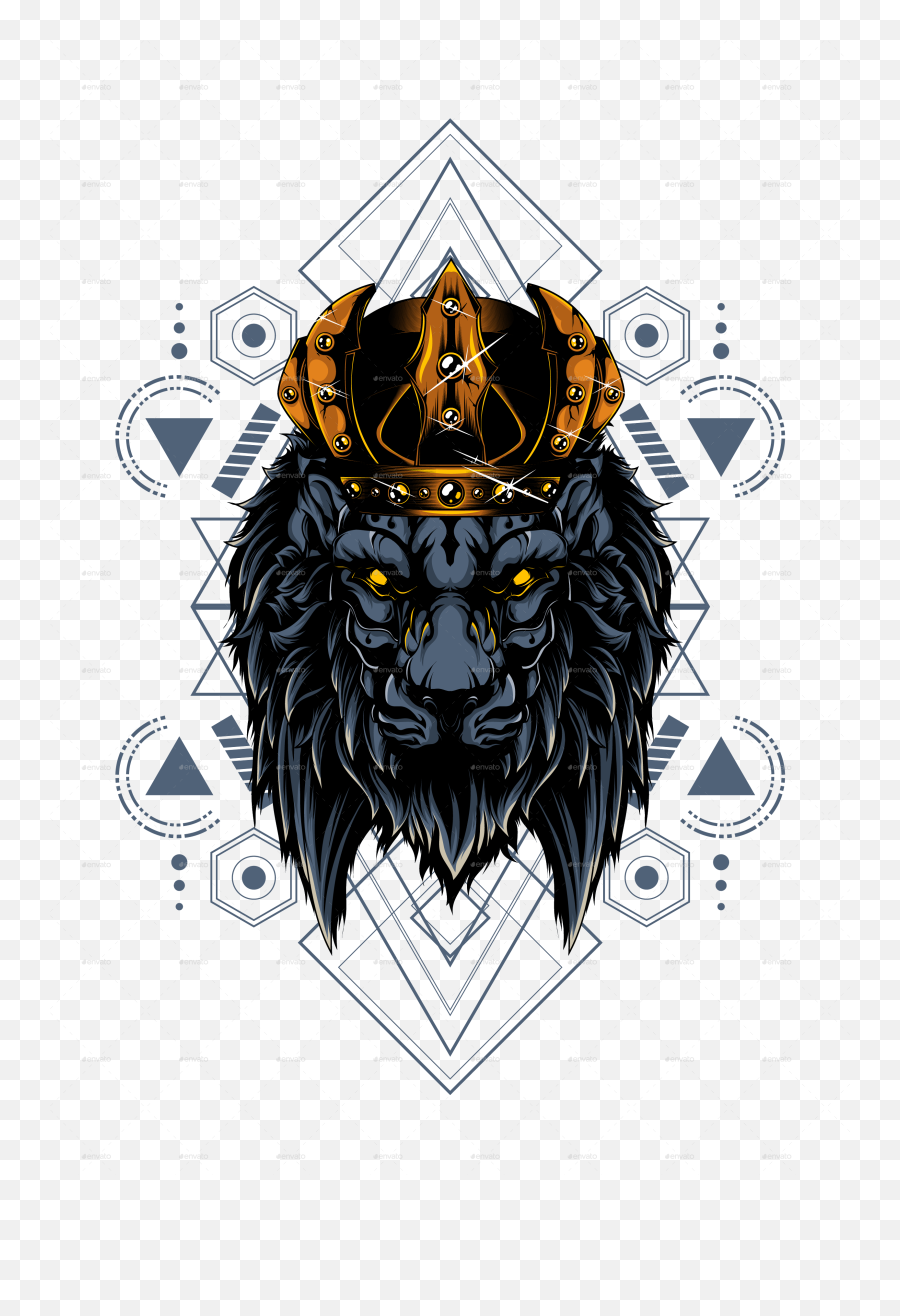 King Of Lion Sacred Geometry - Geometric Oni Tattoo Emoji,Sacred Geometry Logo