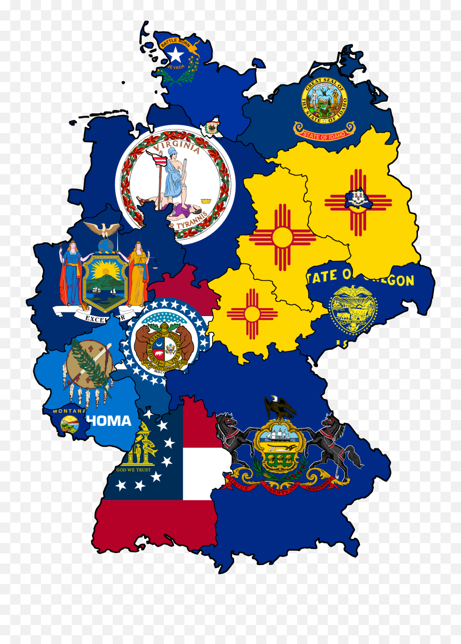Flag Us States With Similar Population To - Us State Flag Flag States Of Germany Emoji,Population Clipart