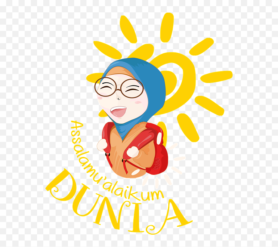 Download Hd Islamic Girl Bright Day Hijab Young Emoji,Hijab Clipart