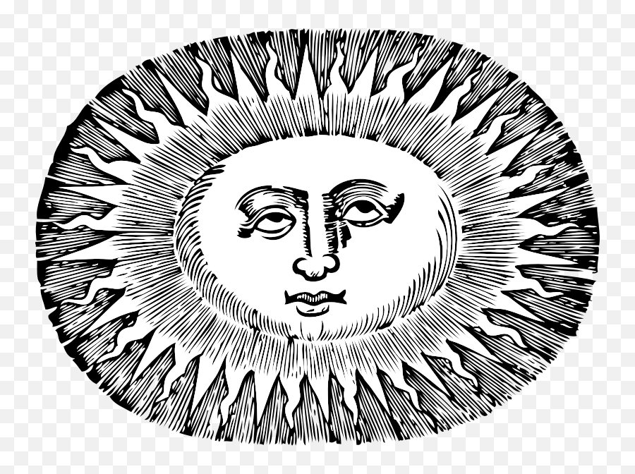Outline Face Sun Weather Oval Rays - Full Emoji,Sun Clipart Outline