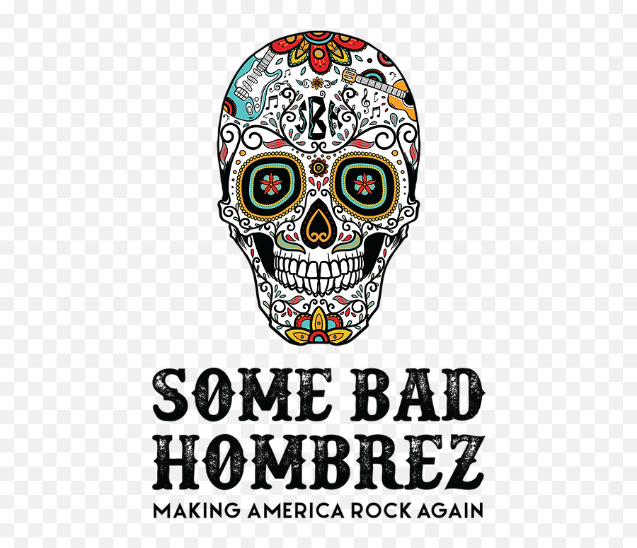 Some Bad Hombrez Make America Rock Again Emoji,Band With Skull Logo