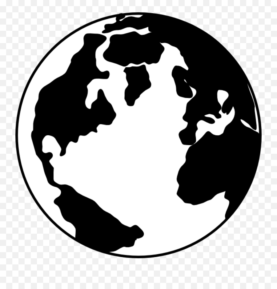 Library Of A Black And White World Globe Simple Clipart - World Clipart Black And White Emoji,Globe Clipart