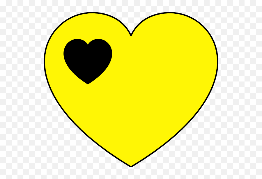 Yellow Heart Clip Art At Clker - Yellow Heart With Black Heart Emoji,Black Heart Clipart