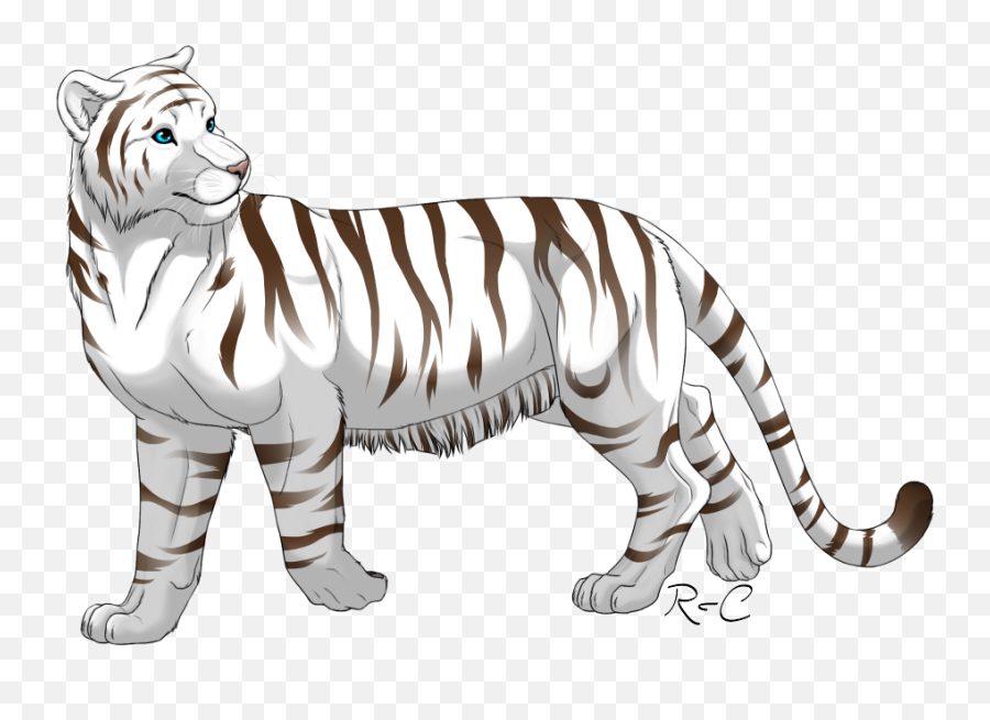 Ladyrika - White Tiger Cartoon Emoji,White Tiger Png
