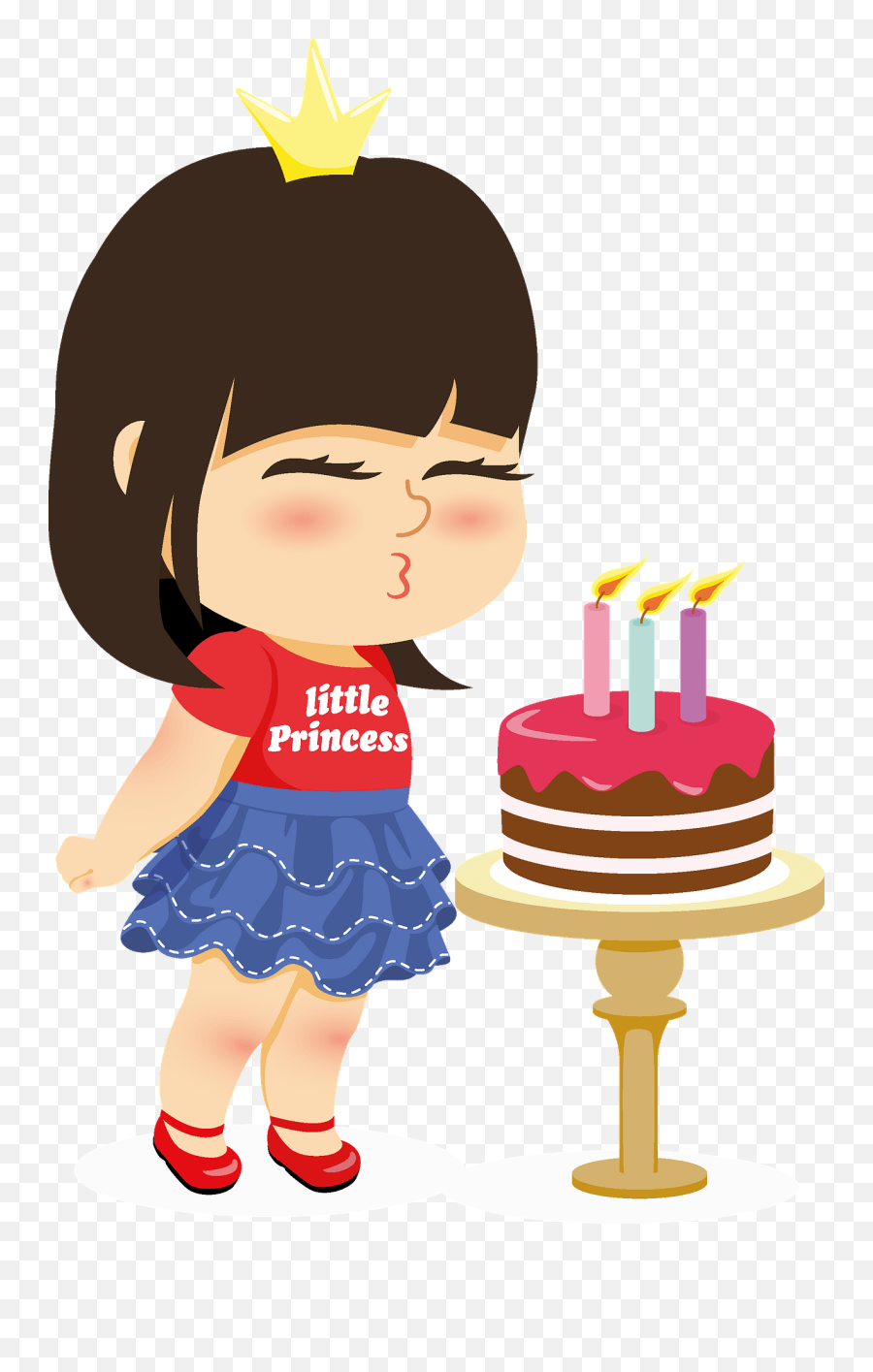 Little Girl Blowing Out Candles Clipart - Blow The Candle Clipart Emoji,Candle Clipart