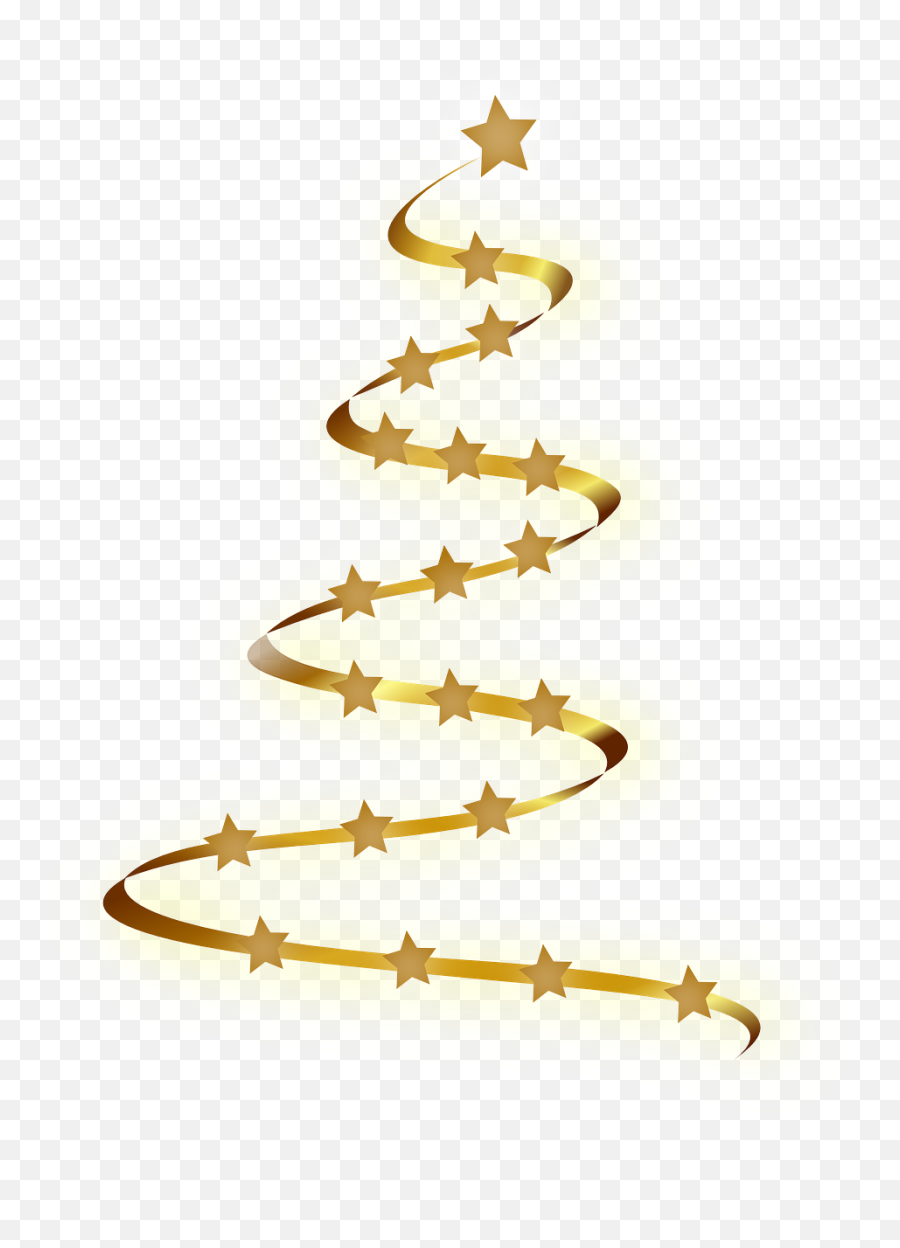 Gold Christmas Tree Clip Art - Transparent Christmas Design Png Emoji,Christmas Tree Clipart