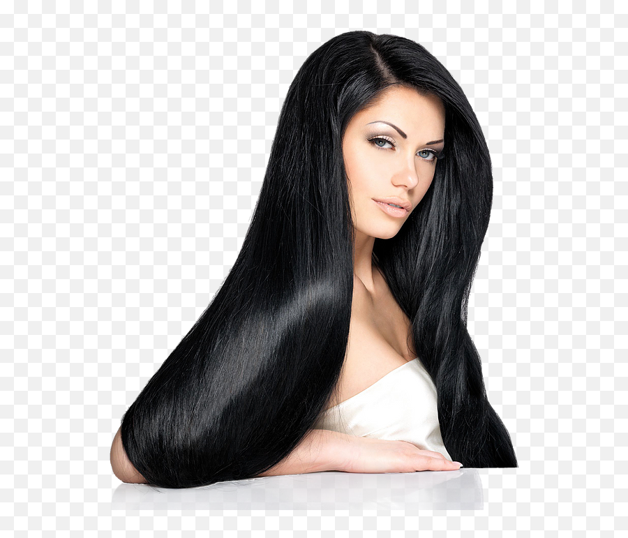 Services - Black Extensions Long Thick Emoji,Hair Model Png