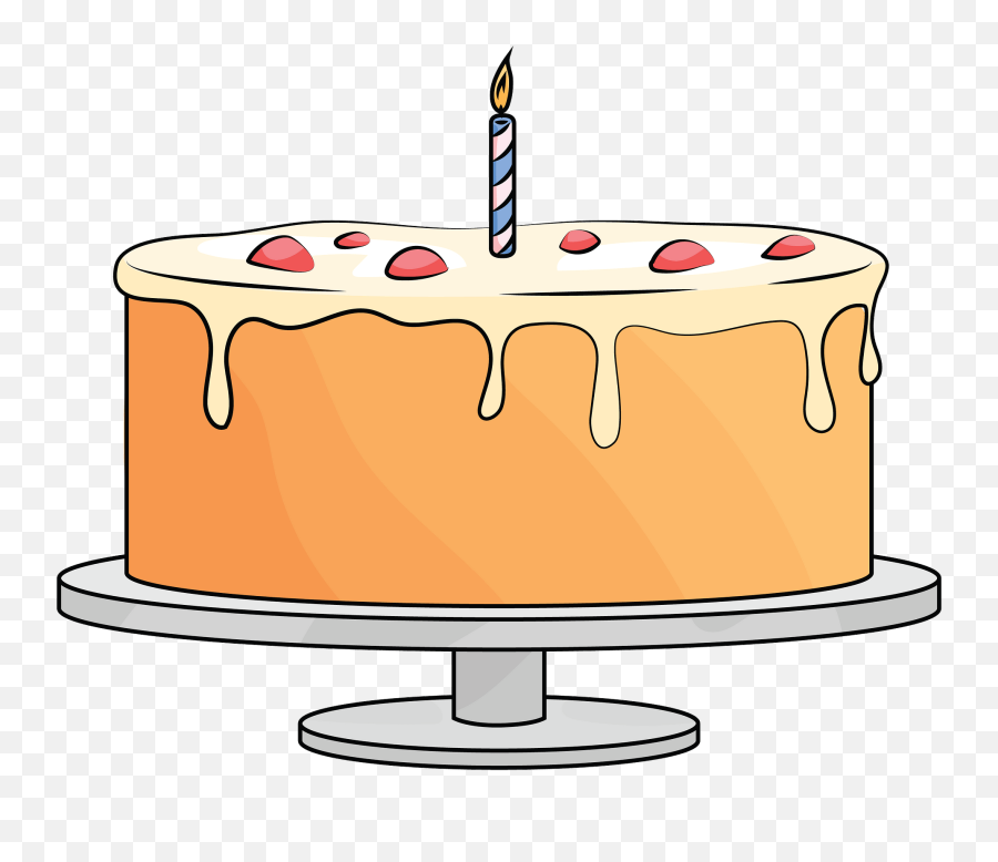 Cake With A Candle Clipart Emoji,Birthday Candle Clipart
