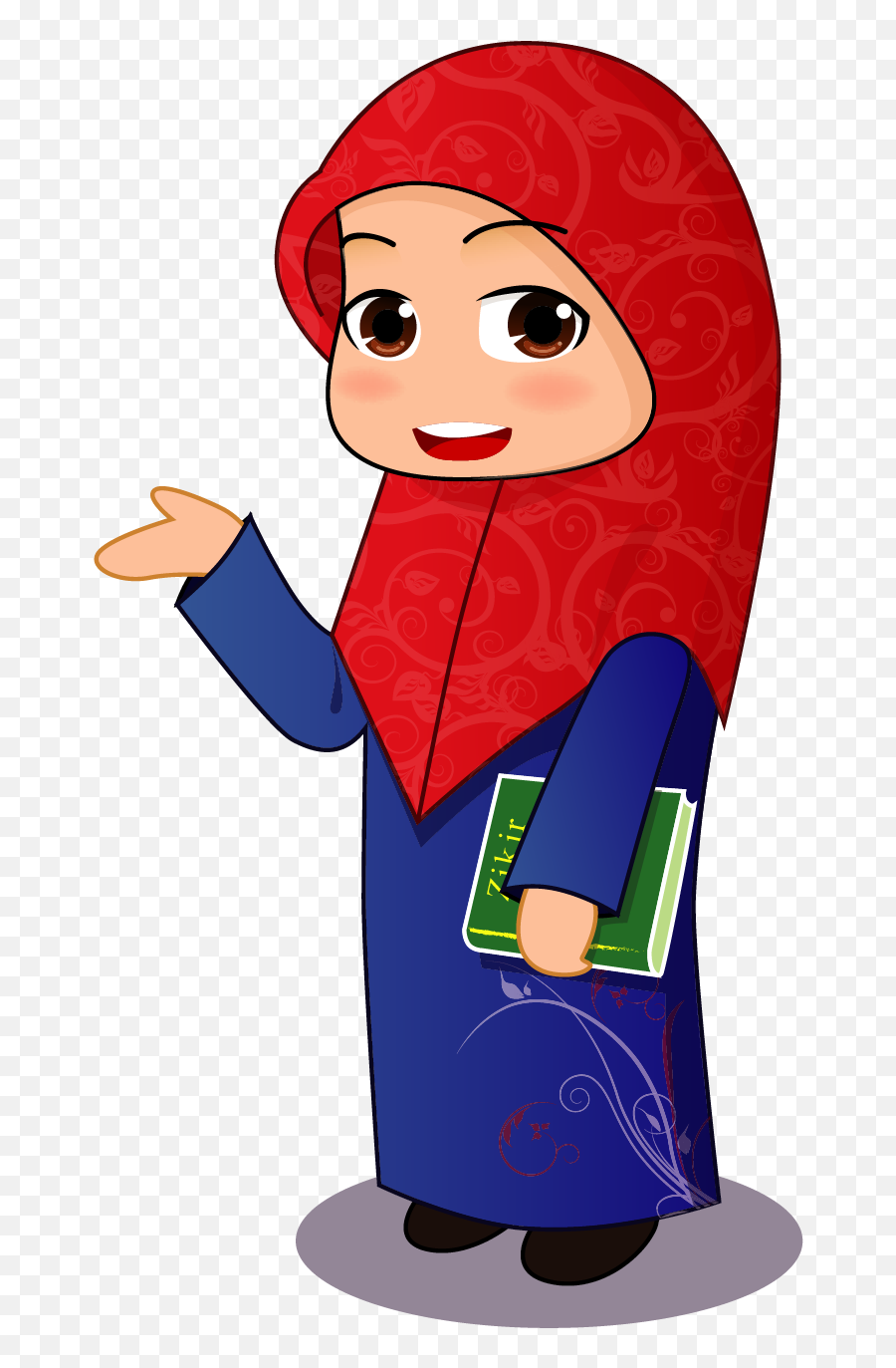 Muslim Islam Hijab Clip Art - Muslim Girl Cartoon Emoji,Hijab Clipart