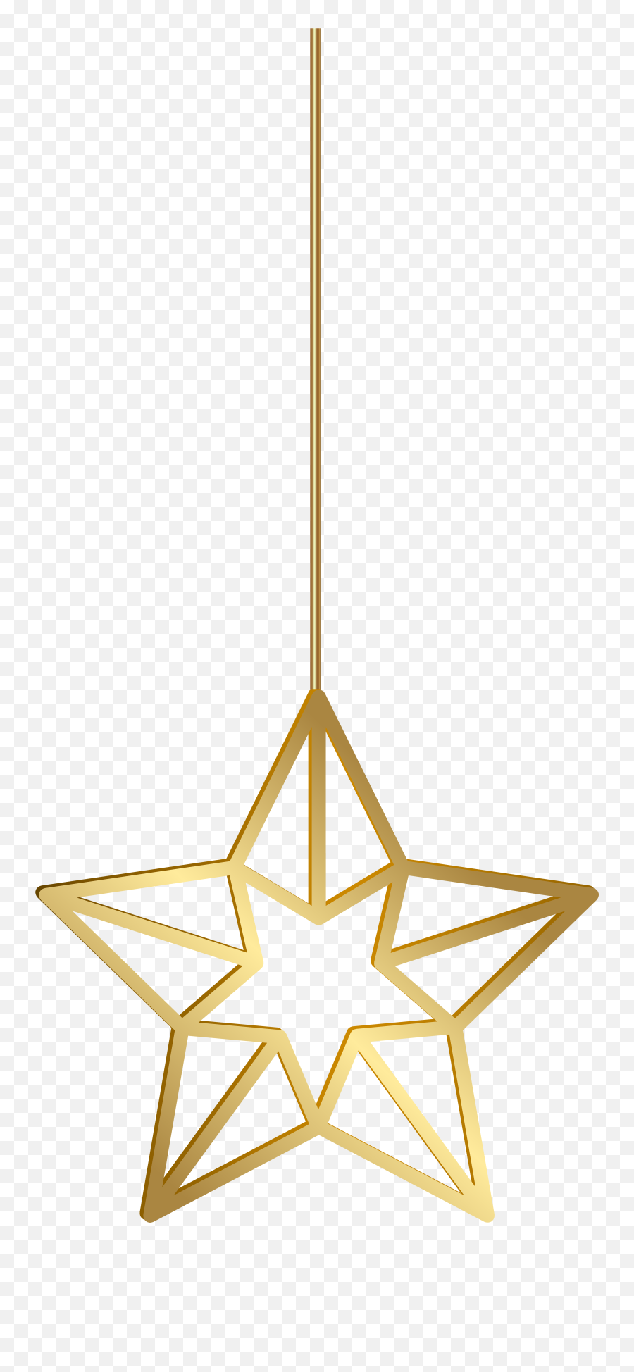 Hanging Star Gold Transparent Png Clip - Gold Christmas Star Transparent Background Emoji,Christmas Star Clipart