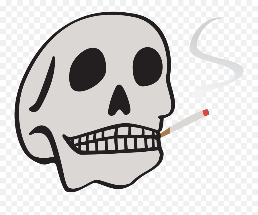 Skull Clipart Smokey - Face Smoke Cartoon 1600x1298 Png Cigarette Emoji,Skull Clipart
