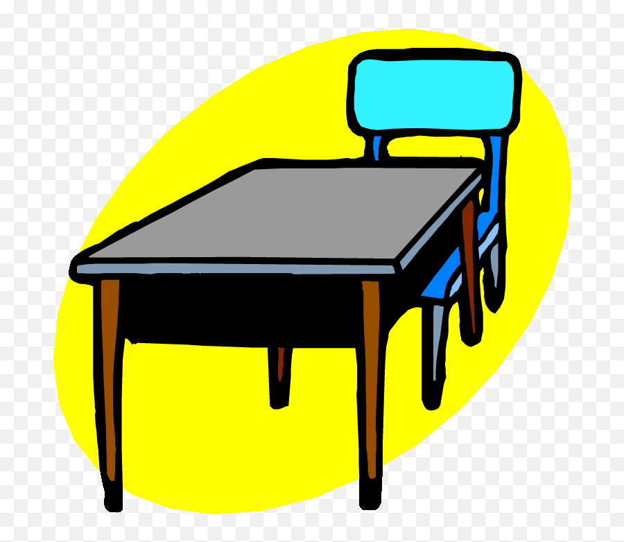 Classroom Table And Chair Clipart - Clip Art Library Chair Is Behind The Table Emoji,Table Clipart