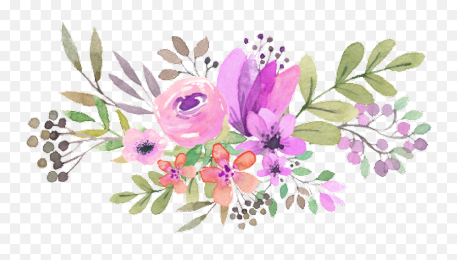 Watercolor Flower Png Transparent - Watercolor Flower Png Emoji,Flower Png Transparent
